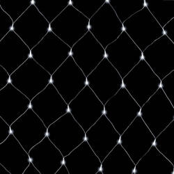  Crystalline toldható LED fényháló, 2 x 1 m, 96 db hideg fehér LED, átlátszó kábel (KAT 402)