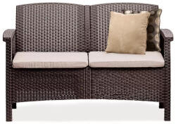  Venus kétszemélyes műanyag kerti kanapé barna (LBIV2K-BAR)