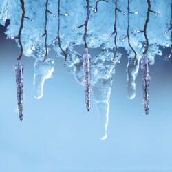  Stiria jégcsapfüzér, átlátszó kábel, hideg fehér szín, 65 LED, 2 x 0, 5 m (KDS 065)