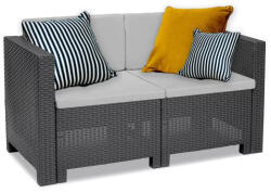  City kétszemélyes műanyag kerti kanapé grafit szürke (LBIC2K-GRA)