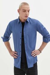 HUGO BOSS ing férfi, galléros, fehér, slim - kék 41