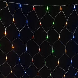  Crystalline toldható LED fényháló, 200 x 100 cm, 96 db MULTI LED, átlátszó kábel, Kül- és beltéri (KAT 403)
