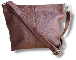 Made in Italy Valódi bőr női táska barna színben kényelmes letisztult (na-88-brown)