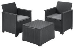 Keter Elodie Balcony műanyag kerti szett tárolós asztallal grafit - hűvös szürke (254094)