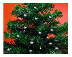  Kül és beltéri elemes fényfüzér, hideg fehér színben, 50 LED (SM 68)