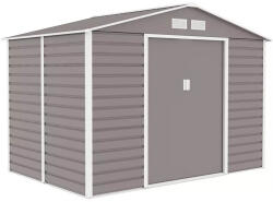  Kansas fém kerti tároló ház szürke-fehér (LHE-C-GW)