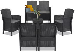  Lima 6 személye műanyag kerti garnitúra grafit szürke (LBIL2GAR-GRA_LBIL2K-GRA_2)