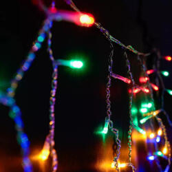  Crystalline toldható LED jégcsapfüzér, 200 x 90 cm, 138 db MULTI LED, átlátszó kábel, Kül- és beltér (KAT 213)