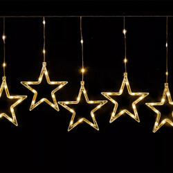  Crystalline toldható LED CSILLAG fényfüggöny, 120 x 80 cm, 90 db MELEG FEHÉR LED, átlátszó kábel (KAT 511)