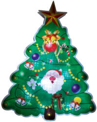  Beltéri LED karácsonyfa ablakdísz, 16 LED, hideg fehér színben (SM 93)