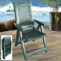ProGarden Loira műanyag kerti dönthető szék zöld O292 (O292)