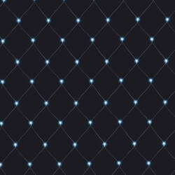  Fényháló, hideg fehér, 2 x 1 m, fekete kábel, 96 LED (KDL 135)