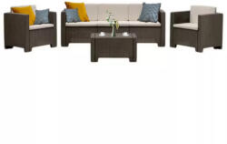  City 5 személyes műanyag kerti bútor garnitúra barna (LBIC5GAR-BAR)