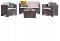  City 4 személyes műanyag kerti bútor garnitúra barna (LBIC4GAR-BAR)