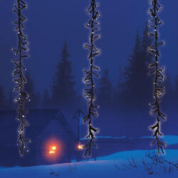  Meteor fényfüggöny, hideg fehér, fekete kábel, 2 x 1 m, 480 LED (KDF 001)