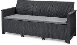 Keter Claire műanyag rattan hatású kerti kanapé grafit - hűvös szürke (251980)