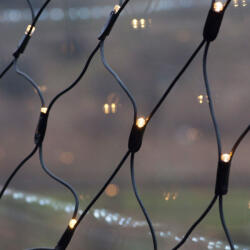  Kültéri LED fényháló, meleg fehér, 2 x 1 méter, 96 LED (KDK 015)