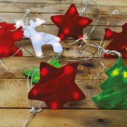  Meseszép fényfüzér, átlátszó kábel, karácsonyi motívumok, meleg fehér, 48 LED, 2, 8 m (KDE 101)