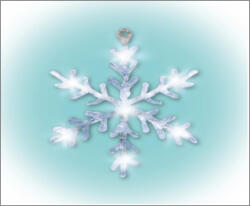  Beltéri elemes hókristály ablakdísz, hideg fehér színben, 16 LED (SM 57)