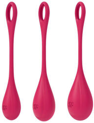 Satisfyer Yoni Power 1 - gésagolyó szett - piros (3 részes) - lolipop