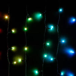  Heylight fényfüggöny, 90 x 200 cm, 200 RGB LED, fekete kábel, IP44, BT vezérlés (KBT 320)