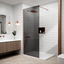 Water Fun Walk-in || Rose Gold zuhanyfal, füstüveggel 120, 200cm, 8mm, NANO (WSR-1200) - waterfun