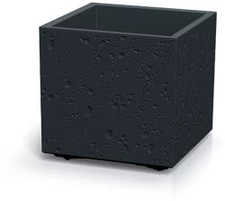 Prosperplast Sierra Square Beton virágcserép, 40 cm - fekete beton (DSI400E-B411)