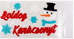  Karácsonyi Ablakzselé Boldog Karácsonyt Hóember 20x25 cm (QX312895)