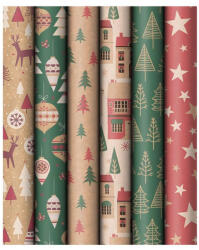  Díszcsomagoló Tekercses 200x70 cm Kraft Vegyes Minták (MFP5811875)