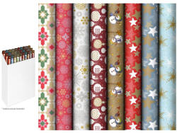  Díszcsomagoló Papír Tekercs Karácsonyi 200 x 70 cm Vegyes Minták 8 Motívum (MFP5811811)