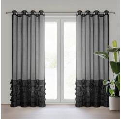 EUROFIRANY Dani fodros fényáteresztő függöny Fekete 140x250 cm