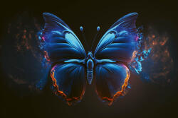 DIMEX ART Флизелинов фототапет синя пеперуда 375 x 250 см
