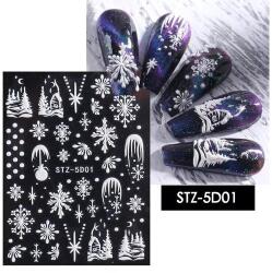  Körömmatrica - STZ-5D01 Karácsony hópihe