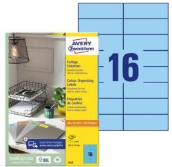 AVERY Etikett AVERY 3453 105x37mm univerzális kék 1600 címke/doboz 100 ív/doboz (3453) - fotoland
