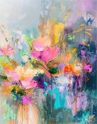 Takoy Fésült szabadidő anyag / futter Takoy PANEL 360g színes absztrakt virágok 3