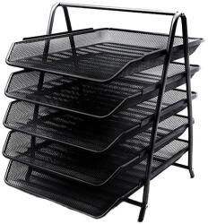 Optima Irattartó tálca fémhálós OPTIMA 5 szintes fekete (22680) - papir-bolt