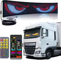  LED kijelzőpanel - hajlítható RGB mátrix, APP vezérléssel (USB, 12×59, 5 cm) (3162)