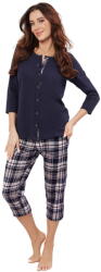Italian Fashion Pijama dama ITALIAN FASHION DONA 3/4+3/4 albastru închis/print: XL (AAF-KPZ-DONA-33GD XL)