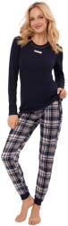 Italian Fashion Pijama dama ITALIAN FASHION DONA lung albastru închis/print: L (AAF-KPZ-DONA-DD-G L)