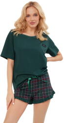 Italian Fashion Pijama dama ITALIAN FASHION FOGGIA scurt verde/print: S (AAF-KPZ-FOGG-KKZD S)