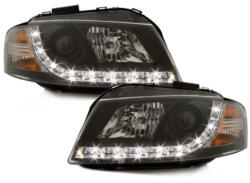 KITT Lightning Első lámpák AUDI A3 8P (2003-2008 ) Drl optikai fekete (SWA11EGXB)
