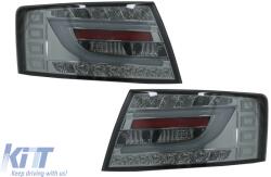 KITT Lightning Xenon Első Lámpa LED DRL Audi A6 4F C6 (2004-2008) Fekete (HLAUA64FBD2S)