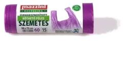 Mazzini Szemeteszsák köthető füles 60 liter 59 x 72 cm 15 db/tekercs újrahasznosított Mazzini_lilla (64608) - irodasziget
