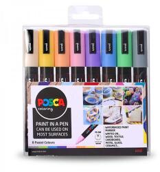 uni POSCA PC-3M filctoll készlet - 8 db, pasztell