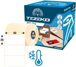 Tezeko 50 * 25 mm-es, 1 pályás hűtőházi direkt termál etikett címke (2500 címke/tekercs) (T0500002500-015) - etikett-cimke-shop