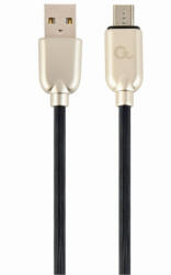 Gembird USB / microUSB-B töltő kábel 2m fekete gumis Gembird (CC-USB2R-AMmBM-2M)