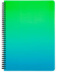KARTON P+P Spirál füzet A/4, vonalas, 60 lapos, műanyag borítóval, OMBRE, zöld-kék (KPP-8-16125) - mesescuccok