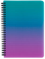 KARTON P+P Spirál füzet A/5, vonalas, 60 lapos, műanyag borítóval, OMBRE, türkiz-rózsaszín (KPP-7-42225) - mesescuccok