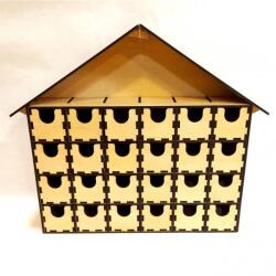  Adventi ház fiókokkal, HDF. Mérete: 35, 5x30x8 cm
