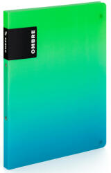 KARTON P+P Műanyag gyűrűskönyv A/4, 2 gyűrűs, OMBRE, zöld-kék (KPP-6-94025) - officetrade